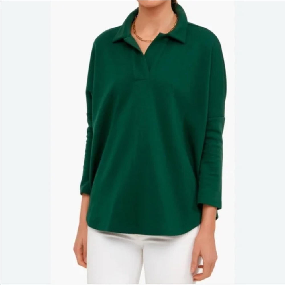 Tuckernuck Pomander Place Jaguar Green Easy Polo Sweatshirt